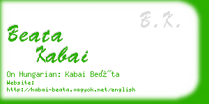 beata kabai business card